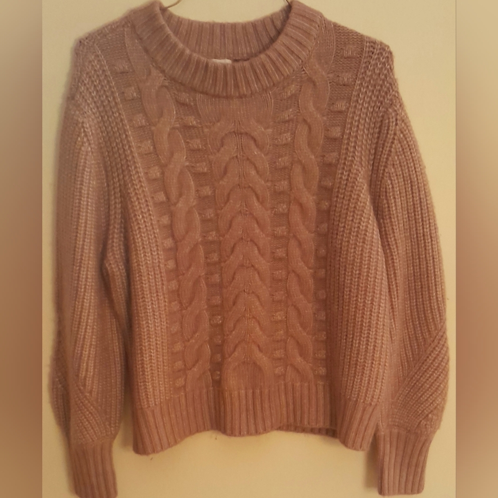 Women's Cable Knit Sweater - Mauve - EUC